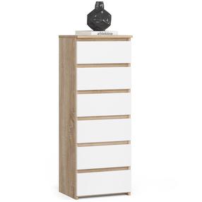 Kumode Akord CL6, balts krās./sonoma ozola krās., 109 cm x 40 cm x 35 cm