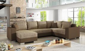 Kampinė sofa Marco Berlin 03, Soft 15, šviesiai ruda sp./tamsiai ruda sp., kairinė, 210 x 312 cm x 92 cm