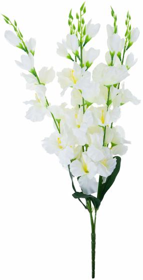 Dirbtinių gėlių puokštė, gladiolė, balta sp./žalia sp., 66 cm