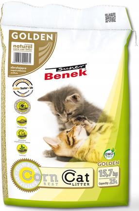 Kaķu smiltis Super Benek Corn Cat Golden, organiskās (cementējošās), 15.7 kg, 25 l