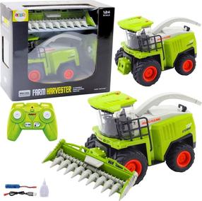 Rc kombainas Lean Toys Farm, 1:24, balta sp./žalia sp.
