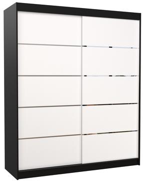 Skapis ADRK Spectra 180, balta krās./melna krās., 58 cm x 180 cm x 215 cm