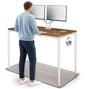 Kompiuterio stalas reguliuojamo aukščio Desktronic HomeMax, 160 cm x 80 cm, 74 - 119 cm, balta sp./riešuto sp.
