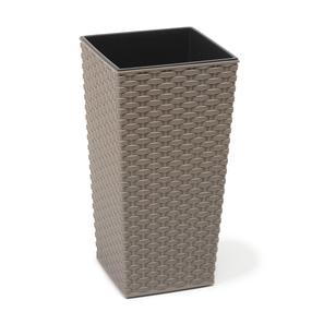 Puķu pods Lamela Finezja Eco Wood RATTAN 822-27, plastmasa, Ø 25 cm, pelēka krās.