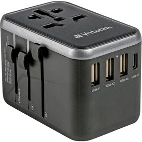 Reisilaadija Verbatim UTA-04, USB Type C/USB Type A, 7.5 cm, must v., 61 W