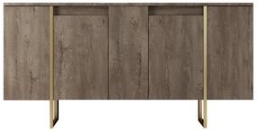 Spintelė Kalune Design Luxe 618BLY1180, aukso sp./riešuto sp., 35 cm x 160 cm x 80 cm