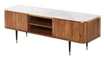 TV staliukas Miloo Timeless Craft Marmur Urban Nomad, ruda sp./balta sp., 147 cm x 40 cm x 50 cm