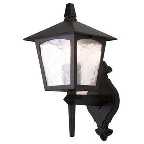 Āra sienas lampa Elstead Lighting York 1, 60W, E27, IP23, melna krās., 18.5 cm x 43.5 cm