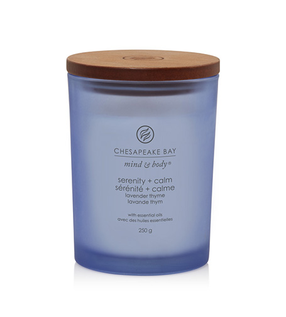 Svece, aromātiskā Chesapeake Bay Mind & Body Serenity + Calm, 28 h, 0.250 g, violeta krās.