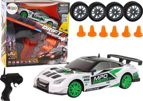  Rc vieglā automašīna Lean Toys Drift Returns II Champion Rally, 1:24, balta krās./zaļa krās.