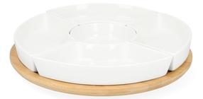 Serviravimo rinkinys Homla Fincan Basic, Ø 30 cm, balta sp., porcelianas/bambukas