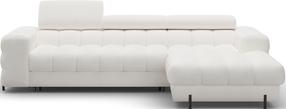 Kampinė sofa - lova Felro Amore 01, balta sp., dešininė, 181 x 285 cm x 93 cm