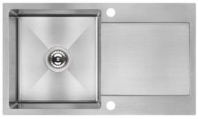 Virtuvinė plautuvė Laveo Marmara SAM_011T, Inox, nerūdijantysis plienas, 76 cm x 44 cm x 19 cm, inox sp.