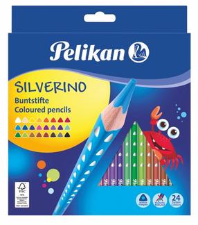 Krāsainie zīmuļi Pelikan Silverino, 24 gab.