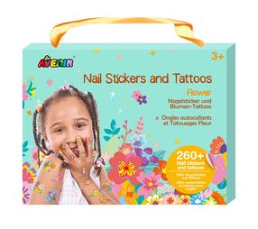 Набор для татуировок Avenir Flower Nail Stickers And Tattoos, многоцветный