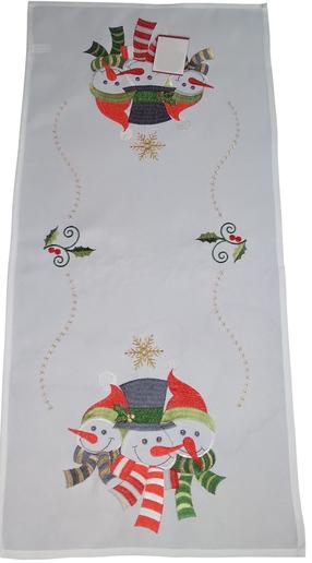 Ziemassvētku galda celiņš taisnstūrveida OS320-01, balta krās./sarkana krās./zaļa krās., 40 x 85 cm