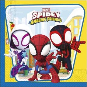 Popierinės servetėlės GoDan Spidey & His Amazing Friends, 33 cm x 33 cm, įvairių spalvų, 20 vnt.