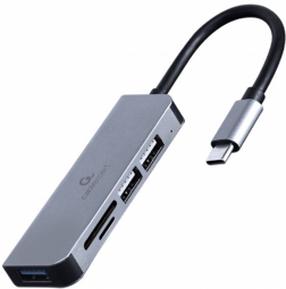 Jungčių stotelė Gembird UHB-CM-CRU3P1U2P2-01 USB Type-C, 3 x USB, sidabro sp.