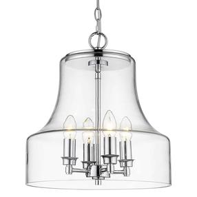 Lampa karināms Cosmo Light Prague P04458CH, E14, 4 x 40 W, caurspīdīga krās. / sudraba krās.