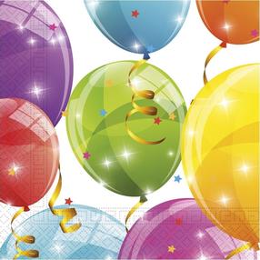 Popierinės servetėlės Procos Balloons, 33 cm x 33 cm, įvairių spalvų, 20 vnt.