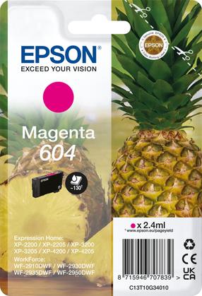 Tintes printera kasetne Epson C13T10G34010 604, fuksīna (magenta) krās., 2.4 ml