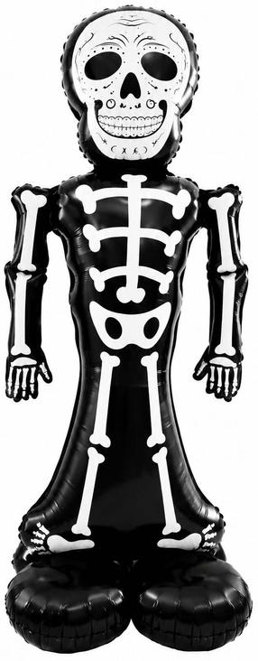 Folinis balionas figūrinis Halloween Skeleton 170 cm, balta sp./juoda sp.