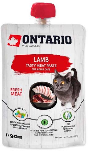 Šlapias kačių maistas Ontario Tasty Meat Paste Lamb, ėriena, 0.09 kg
