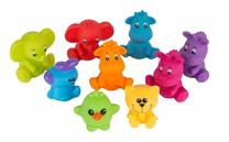 Vonios žaislų komplektas Playgro Jungle Fun Friends 0188417, įvairių spalvų, 9 vnt.