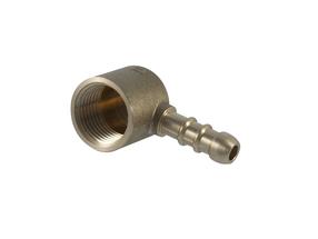 Alkūnė TDM Brass 471EG, 3/8 colio - vidinis sriegis / 10 mm - žarnos antgalis, 3/8" x 10mm