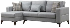 Kampinė sofa - lova Atelier Del Sofa Kristal 730MST1341, šviesiai pilka sp., kairinė, 90 x 236 cm x 86 cm