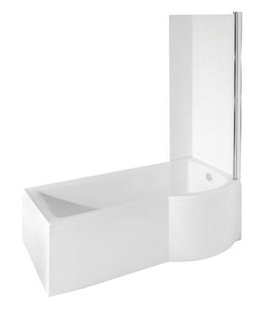 Vonia su sienele, laisvai pastatoma Besco Inspiro, 70 cm x 150 cm x 55.5 cm, dešininė, balta sp.
