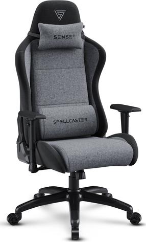 Žaidimų kėdė SENSE7 Spellcaster FUKU XL, 59 x 75 x 135 - 143 cm, juoda sp./pilka sp.