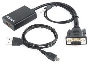 Vads Gembird VGA / HDMI / USB / AUX USB, VGA / 3.5 mm / HDMI, 0.15 m, melna krās.