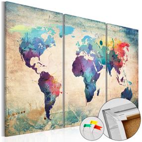 Korķa reprodukcija Artgeist Rainbow Map PINNWAND178, 90 cm x 60 cm