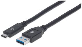 Vads Manhattan USB To USB Type-C USB, USB Type-C, 3 m, melna krās.