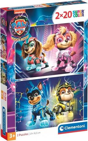 Puzle 2in1 Clementoni Mighty Movie Paw Patrol 24805, 18 cm x 27 cm, 40 gab., daudzkrāsaina