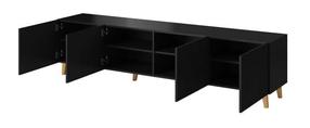 TV staliukas Pafos, juoda sp., 200 cm x 52 cm x 40 cm
