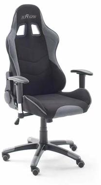 Spēļu krēsls MC Akcent McRacing 2, 58 x 69 x 125 - 135 cm, melna krās./pelēka krās.