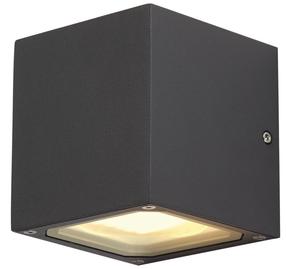 Sieninis lauko šviestuvas SLV Sitra Cube, 4.5W, GX53, IP44, antracito sp., 10.8 cm x 11.5 cm