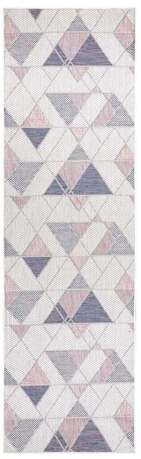 Kiliminis takas Hakano Vinea Geometric 2, kreminė sp./pilka sp./rožinė sp., 200 cm x 80 cm
