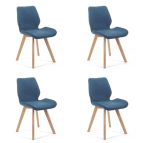 Kėdžių rinkinys Akord SJ.0159, matinė, tamsiai mėlyna, 53 cm x 40 cm x 82.5 cm, 4 vnt.