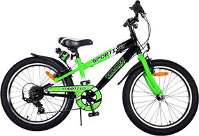 Bērnu velosipēds, pilsētas Volare Sportivo, melna krās./zaļa krās., 20"
