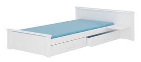 Bērnu gulta ADRK Aldex Shelf, balta krās., 90 x 200 cm, ar nodalījumu gultas veļai, ar matraci