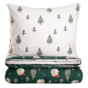 Kalėdinis patalynės užvalkalų komplektas Homla Erizo 758683, baltas/žalias, 140 x 200 cm