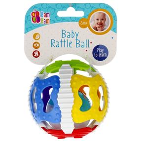 Sensorā bumba BamBam Baby Rattle Ball, daudzkrāsaina