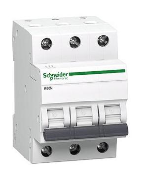 Автоматический переключатель Schneider Electric K60N, 3P, C, 6kA, 20 а