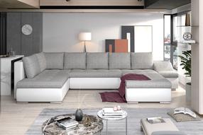 Kampinė sofa Giovanni Berlin 01, Soft 17, pilka sp./smėlio sp., dešininė, 200 x 340 cm x 88 cm
