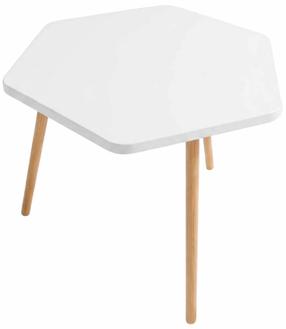Kavos staliukas Kalune Design Peka 146, ruda sp./balta sp., 60 cm x 60 cm x 52 cm