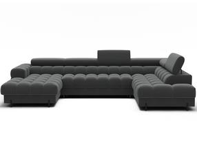 Kampinė sofa - lova Feraria Sola 06, tamsiai pilka, dešininė, 202 x 358 cm x 93 cm