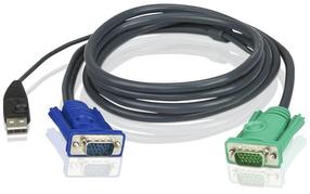 Laidas Aten D-SUB x2 to USB DSUB 15-pin x 2, USB, 5 m, juoda sp.